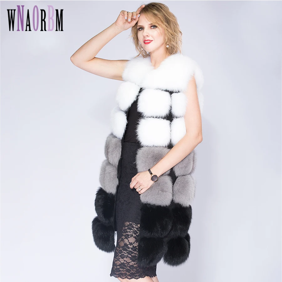 90 cm Real Fox Fur Vest Natural Whole Fur Coat Women Winter Standard Sleeveless Button Design grid Fox Fur Vest Plus Size
90 cm Real Fox Fur Vest Natural Whole Fur Coat Women Winter Standard Sleeveless Button Design grid Fox Fur Vest Plus Size