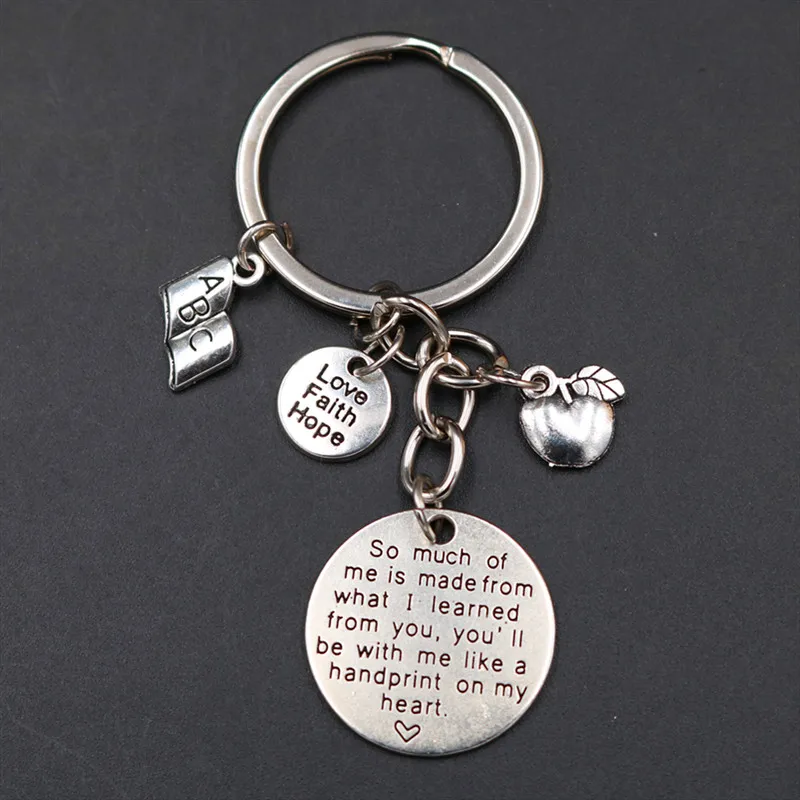 1pc You Will Be With Me Like A Handprint On My Heart Charm Textbook & Small Apple Keychain DIY Jewelry Carfts Gift For Teacher
1pc You Will Be With Me Like A Handprint On My Heart Charm Textbook & Small Apple Keychain DIY Jewelry Carfts Gift For Teacher