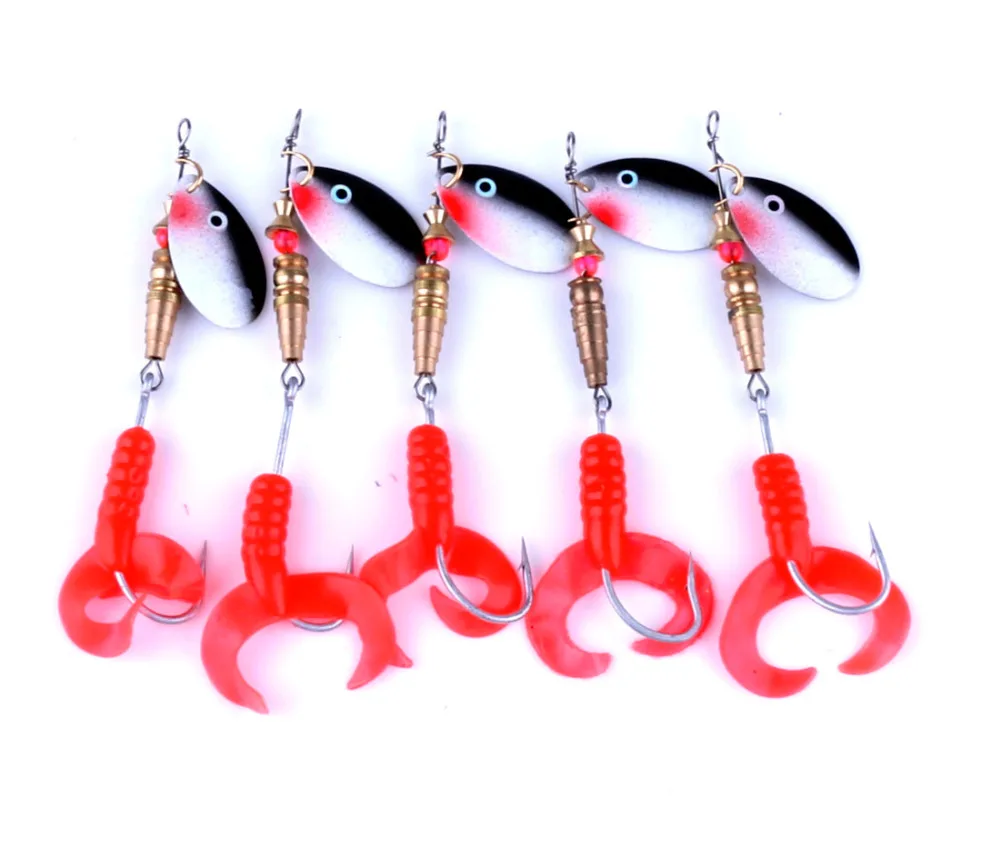 

HENGJIA 10pcs/lot 6.9g Spoon Spinner Bait Isca Artificial Metal Fishing Lure Feather hook Fishing Tackle Paillette Hard Bait
