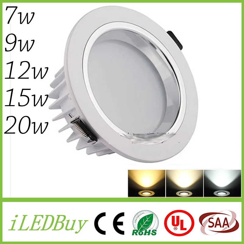 CREE SMD5730 Светодиодные светильники 7 Вт 9 12 15 20 с регулируемой яркостью светодиодные