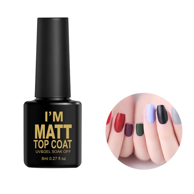Матовый лак для ногтей прозрачный матовый клей Top Гелевый Nail Art ультафиолетовый