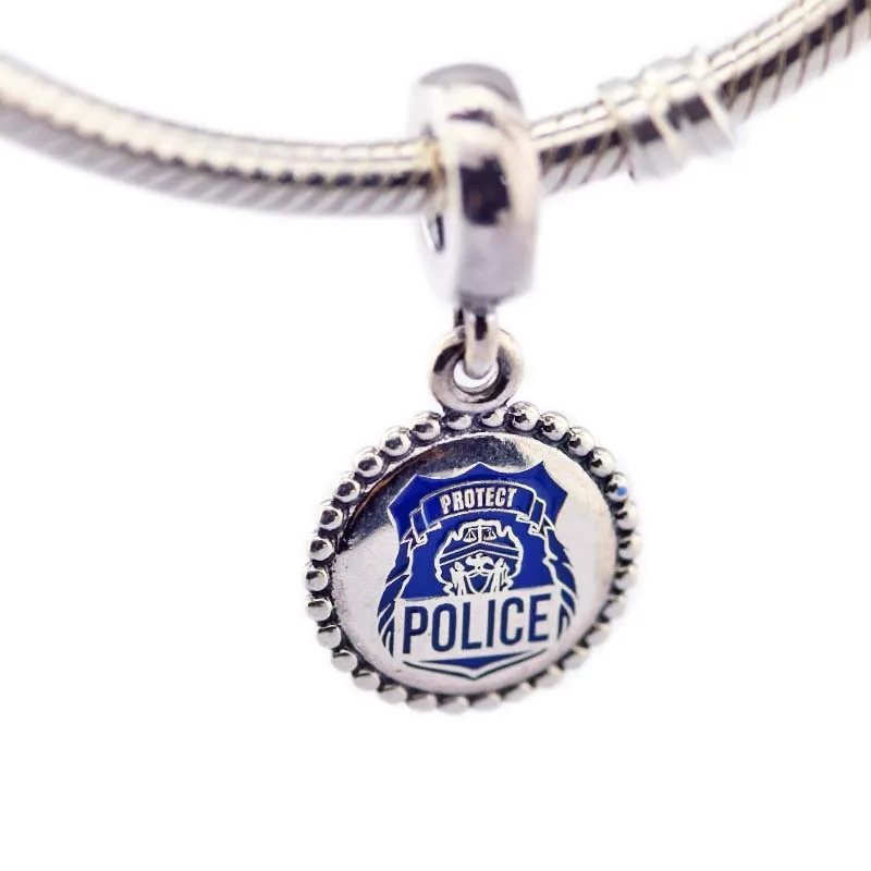 S925 Sterling Silver Jewelry Police Dangle Charm ,Blue Enamel Pendant Fits DIY Original Bracelet Jewelry Necklace For Women Gift
S925 Sterling Silver Jewelry Police Dangle Charm ,Blue Enamel Pendant Fits DIY Original Bracelet Jewelry Necklace For Women Gift