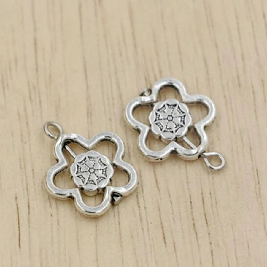10Pcs Antique Silver Alloy Hollow Flowers Rotating Flower Heart Charms Pendants For Jewelry Making Findings kl300
10Pcs Antique Silver Alloy Hollow Flowers Rotating Flower Heart Charms Pendants For Jewelry Making Findings kl300