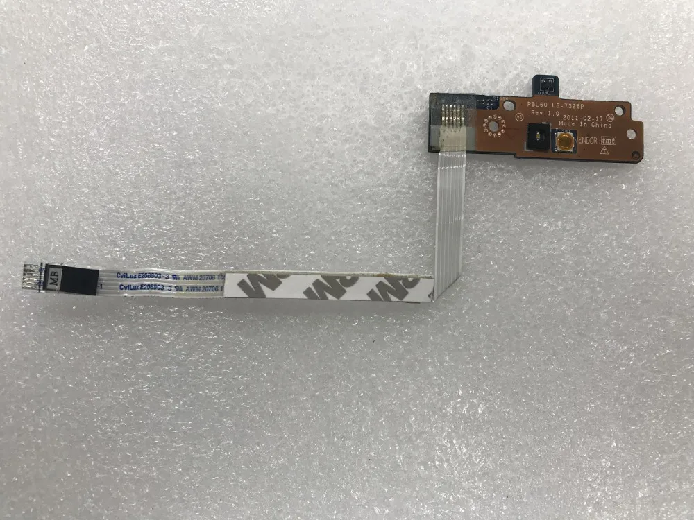 Плата с кнопкой питания WZSM с кабелем для ASUS X53Z X53U K53U K53Z K53T A53U P/N LS-7326P
Плата с кнопкой питания WZSM с кабелем для ASUS X53Z X53U K53U K53Z K53T A53U P/N LS-7326P