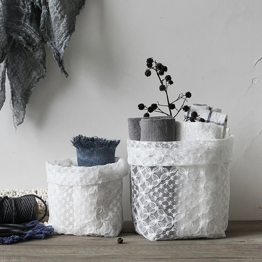 Nordic White Lace Storage Bag Embroidery Translucent Dry Flower Bag Home Underwear Towel Socks Organizer Bag
Nordic White Lace Storage Bag Embroidery Translucent Dry Flower Bag Home Underwear Towel Socks Organizer Bag