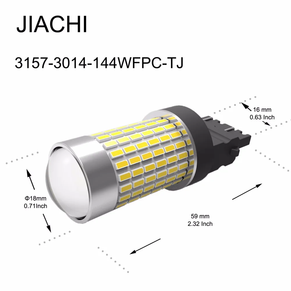 JIACHI 2PCS For Car Auto Bulb 3156 3157 Lights T25 P27W P27/7W 3014SMD 144Chip Backup Reverse Brake Tail Lamp Cool White DC12-24
JIACHI 2PCS For Car Auto Bulb 3156 3157 Lights T25 P27W P27/7W 3014SMD 144Chip Backup Reverse Brake Tail Lamp Cool White DC12-24