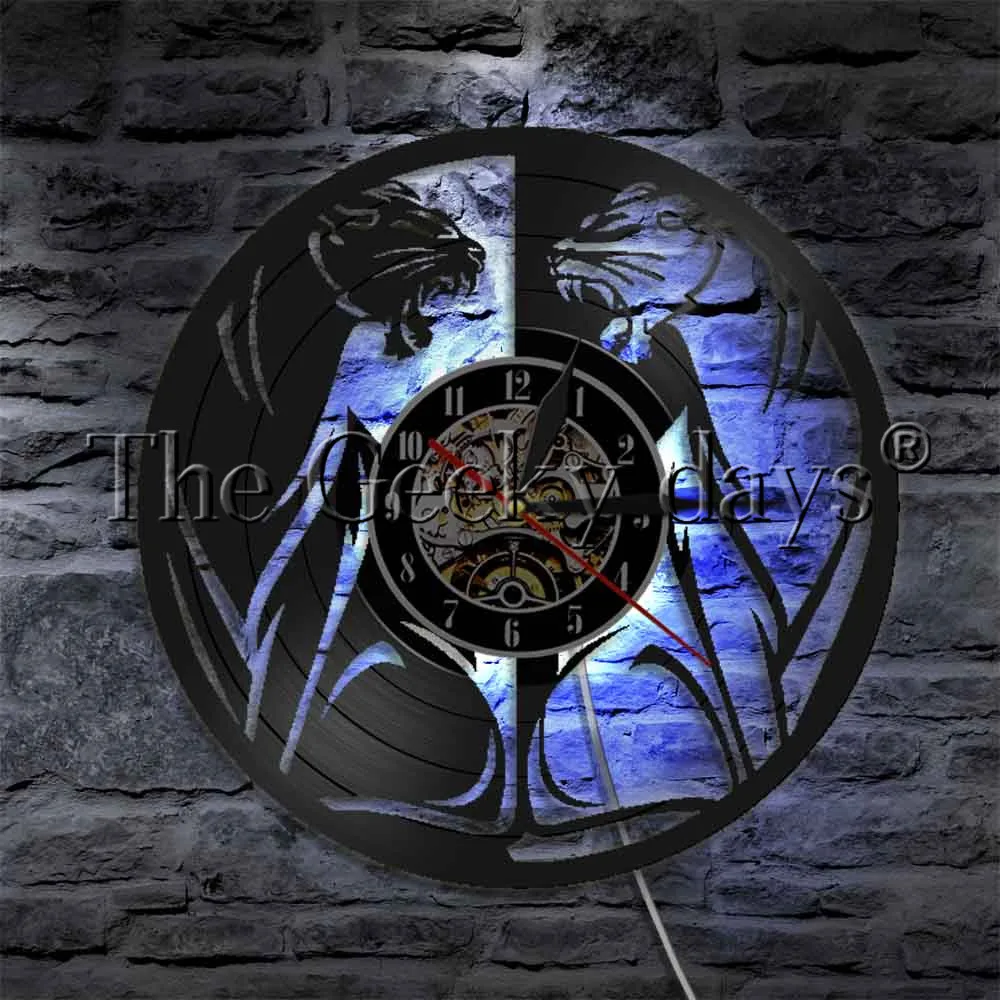 Wildlife Animal Beast Black Panther LED Wall Lamp Vinyl Record Wall Clock Jungle Panther Wall Watch Decorative Wall Light
Wildlife Animal Beast Black Panther LED Wall Lamp Vinyl Record Wall Clock Jungle Panther Wall Watch Decorative Wall Light