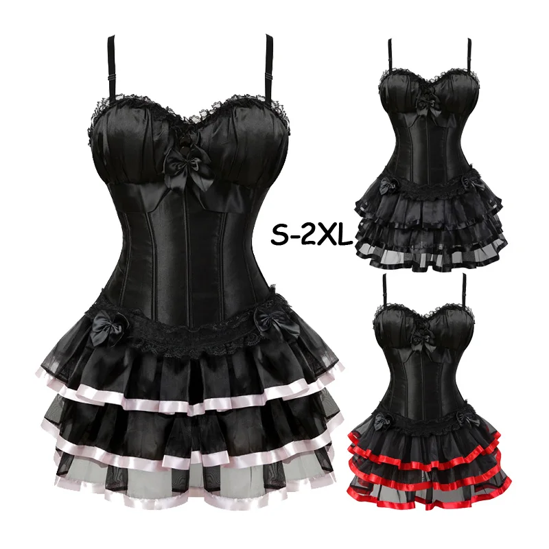 Fashion Women Zipper Sexy Lingerie Underwear Waist Corsets SlingTop Shapewear Overbust Bustier Body Shaper Corset Dress 2pc Set
Fashion Women Zipper Sexy Lingerie Underwear Waist Corsets SlingTop Shapewear Overbust Bustier Body Shaper Corset Dress 2pc Set