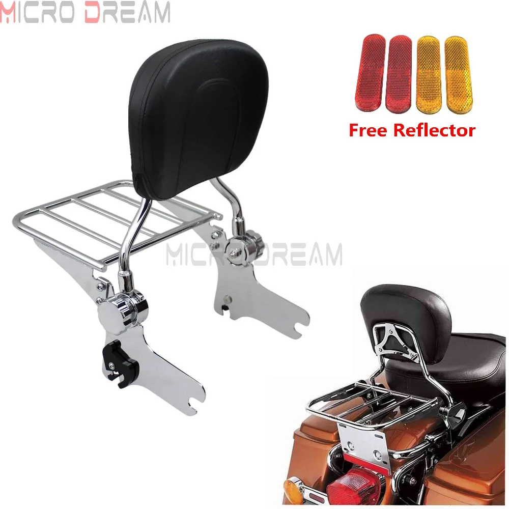 Motorcycles Chrome Adjustable Detachable Backrest Sissy Bar with Rear Luggage Rack For Harley Touring Road King FLHT Accessories
Motorcycles Chrome Adjustable Detachable Backrest Sissy Bar with Rear Luggage Rack For Harley Touring Road King FLHT Accessories