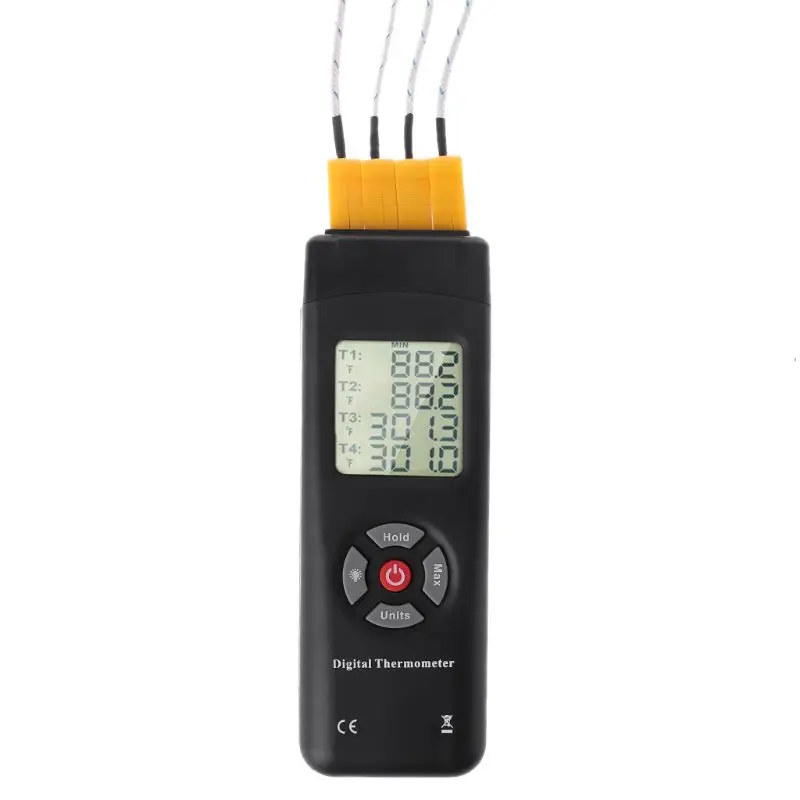 4 Channel K Type Digital Thermometer Thermocouple Temperature Sensor Tester LCD Backlight
4 Channel K Type Digital Thermometer Thermocouple Temperature Sensor Tester LCD Backlight