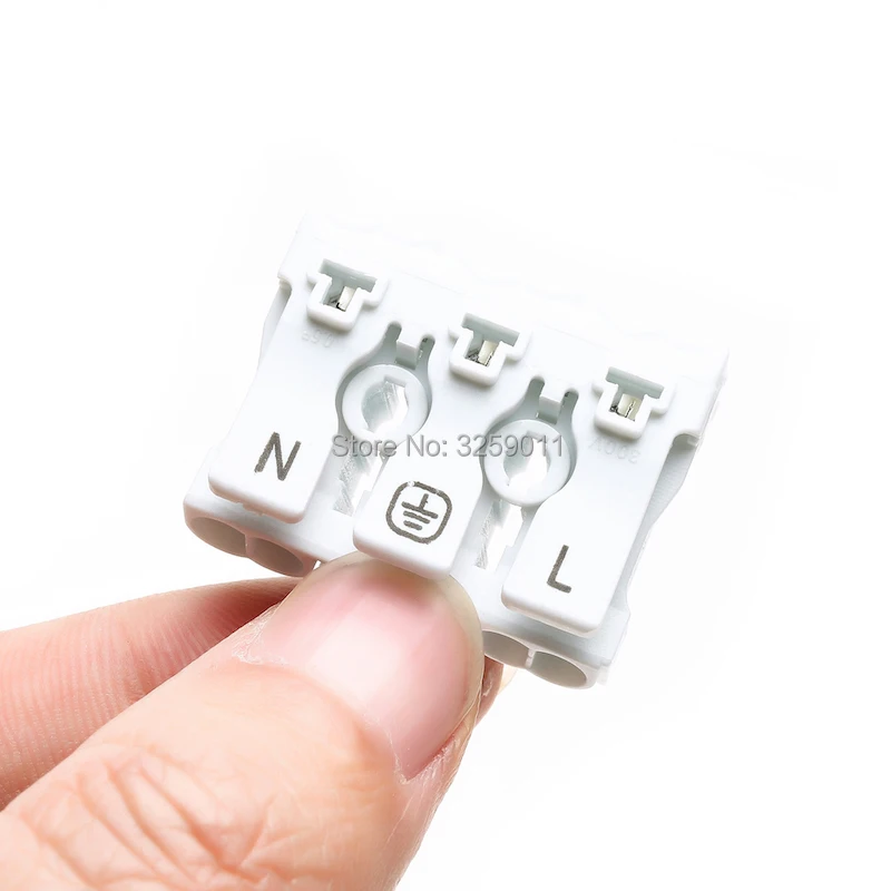 100PCS Quick Lamp Wire Connector Electrical Cable Clamp Free Screw Plug-Out Type Pitch 3Pin With Peg With Ground Contact BELEKS
100PCS Quick Lamp Wire Connector Electrical Cable Clamp Free Screw Plug-Out Type Pitch 3Pin With Peg With Ground Contact BELEKS