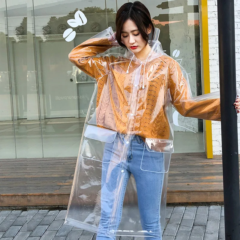 Yuding Transparent Raincoat Hooded Women Waterproof Outdoors Plastic Rainwear Clear Rain Coat for Ladies\Girls With Real Pockets
Yuding Transparent Raincoat Hooded Women Waterproof Outdoors Plastic Rainwear Clear Rain Coat for Ladies\Girls With Real Pockets