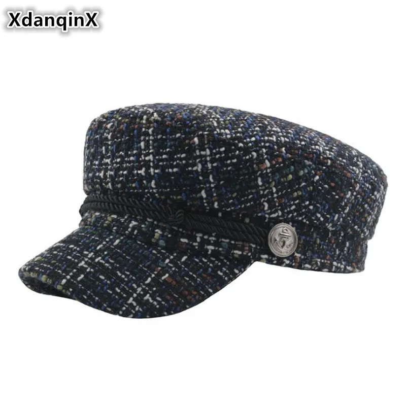XdanqinX 2019 New Style Women's Cap Elegant Military Hat Autumn Winter Fashion Knit Hat Button Rope Decorated Flat Cap For Women
XdanqinX 2019 New Style Women's Cap Elegant Military Hat Autumn Winter Fashion Knit Hat Button Rope Decorated Flat Cap For Women