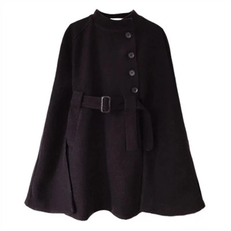 2019 Autumn Winter Ponchos Shrug Jacket Long Wool Coat Women Cape Cloak Outwear Single-Breasted Black Camarel Belt Overcoat Z267
2019 Autumn Winter Ponchos Shrug Jacket Long Wool Coat Women Cape Cloak Outwear Single-Breasted Black Camarel Belt Overcoat Z267