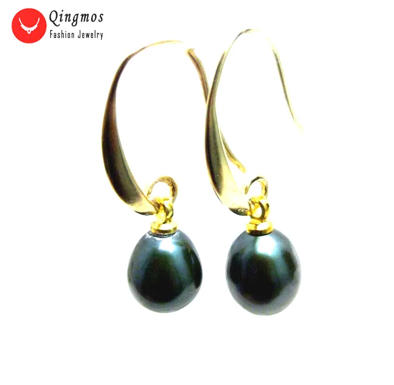 Qingmos Natural Black Pearl Earrings for Women with 7-9mm Black Drop Pearl and Gold-color Dangle Hook Earrings Jewelry Ear568
Qingmos Natural Black Pearl Earrings for Women with 7-9mm Black Drop Pearl and Gold-color Dangle Hook Earrings Jewelry Ear568