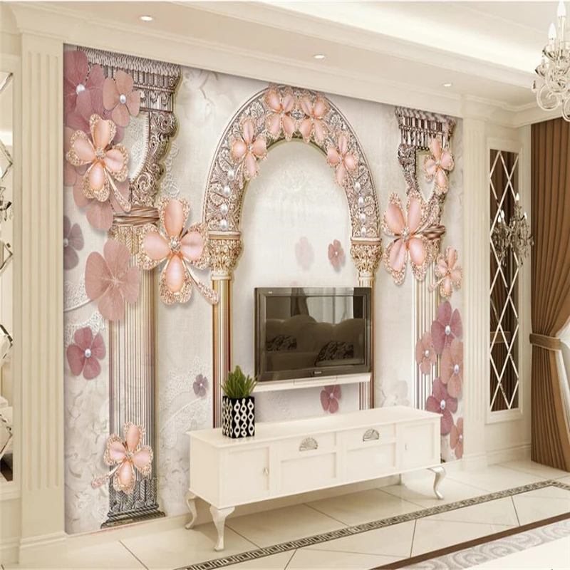 beibehang Wallpaper custom living room bedroom European style Roman column jewelry pearl TV sofa background wall painting
beibehang Wallpaper custom living room bedroom European style Roman column jewelry pearl TV sofa background wall painting