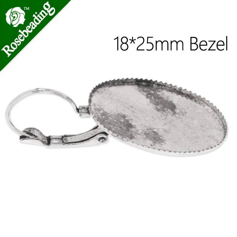

18x25mm Antique Silver Plated Oval Brass French Lever Back Earrings Blank,fit 10x14mm glass cabochons;sold 50pcs/lot-C3758
