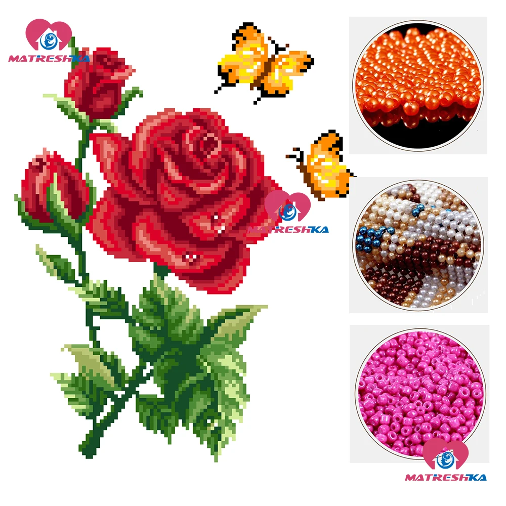 diy cross stitch beads embroidery rose butterfly beadwork home decor needlework accessories pearl embroidery Partial embroidery
diy cross stitch beads embroidery rose butterfly beadwork home decor needlework accessories pearl embroidery Partial embroidery