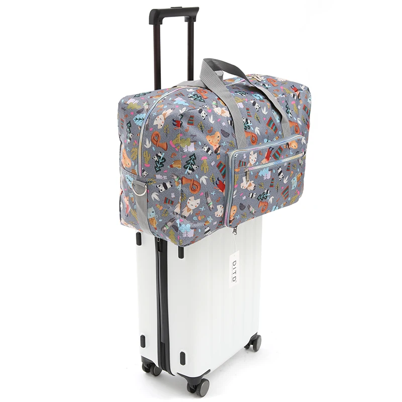 Складная дорожная сумка DITD вместительная водонепроницаемая для багажа с принтом