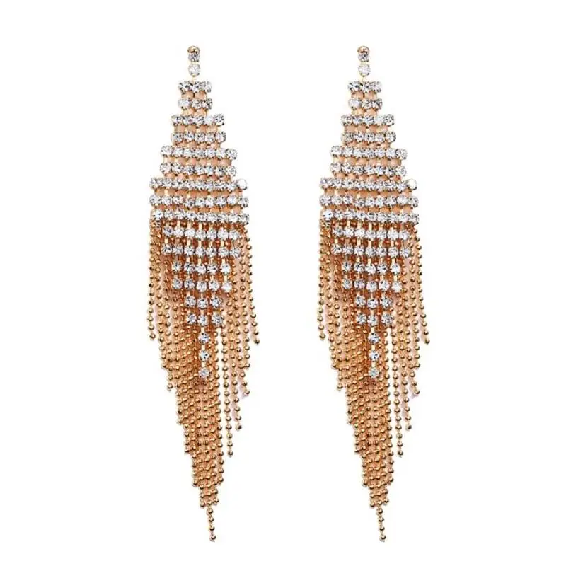 Super Bling Rhinestone Long Chain Tassel Earrings For Women Accessories Fashion Bridal Wedding Dangle Earrings Jewelry
Super Bling Rhinestone Long Chain Tassel Earrings For Women Accessories Fashion Bridal Wedding Dangle Earrings Jewelry