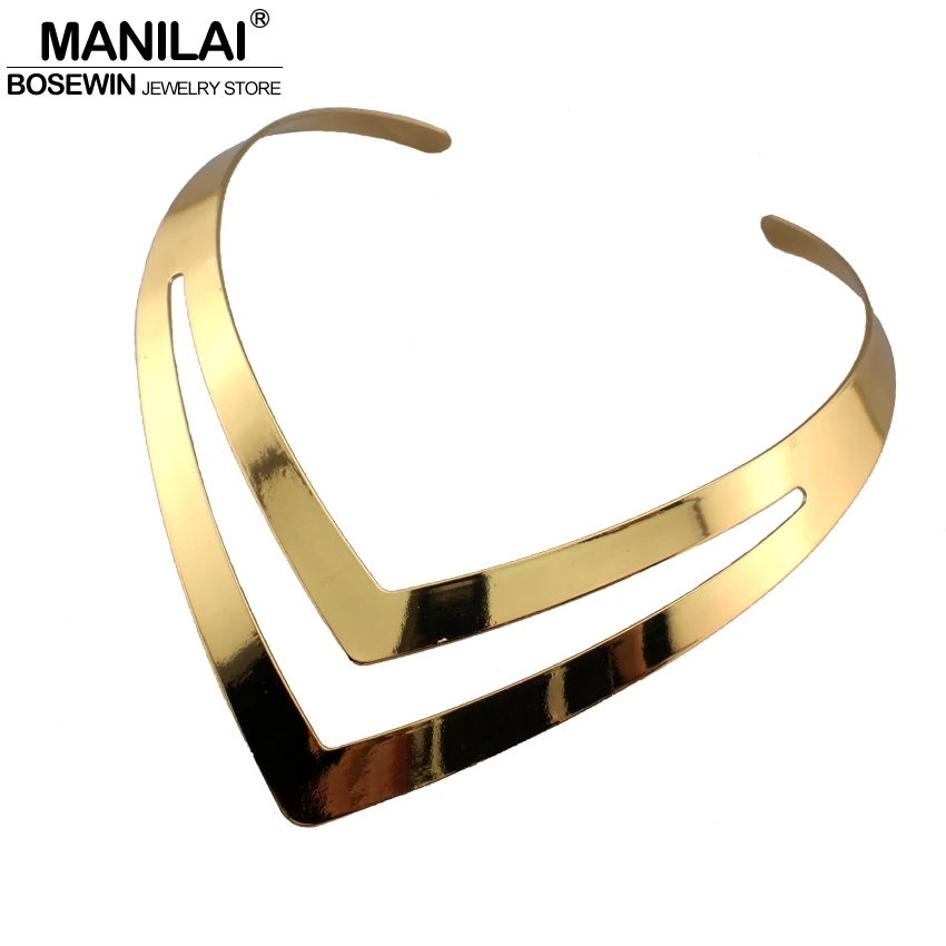 MANILAI Hollow Out Punk Design V Shape Torques Chokers Fashion Bib Collar Necklaces Statement Jewelry For Women Dress
MANILAI Hollow Out Punk Design V Shape Torques Chokers Fashion Bib Collar Necklaces Statement Jewelry For Women Dress
