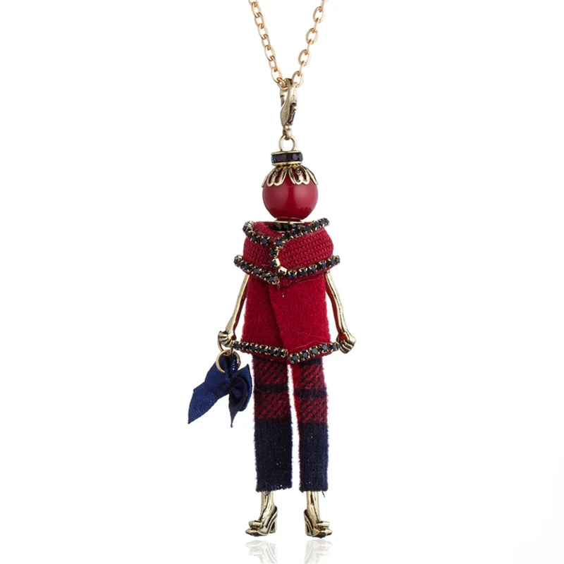 Wine Red Yarn Shawl Pants Doll Big Choker Necklace Cute Paris Girl Pendant Long Sweater Necklace For Women Jewelry Collier Femme
Wine Red Yarn Shawl Pants Doll Big Choker Necklace Cute Paris Girl Pendant Long Sweater Necklace For Women Jewelry Collier Femme