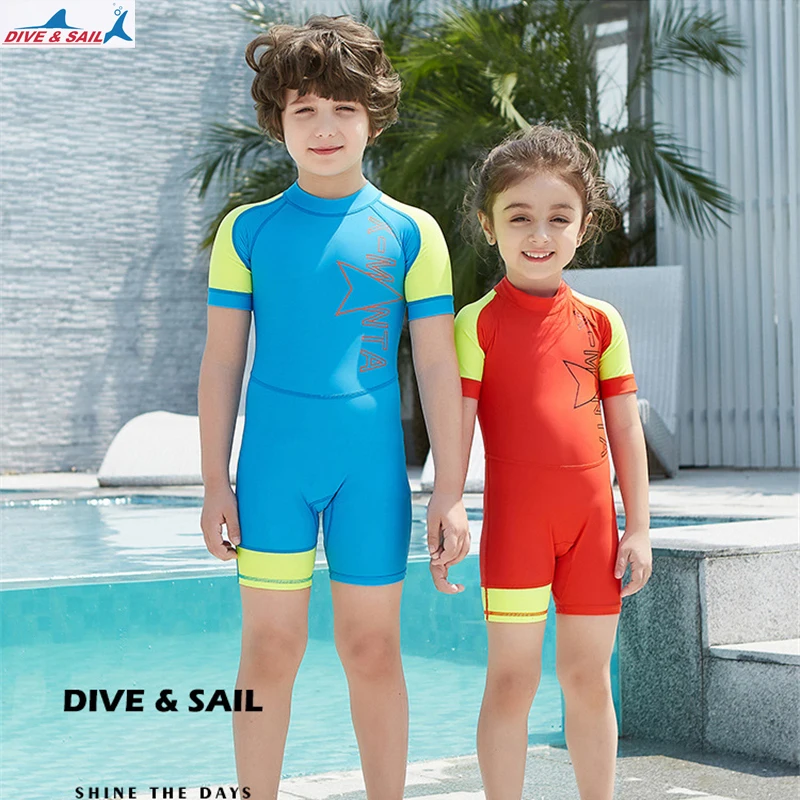 Dive Sail Diving Wetsuit Kids UPF 50+ One Piece Swimsuit Short Sleeve Anti UV Rash Guard Lycra Swimwear For Girl Boy Zip Back
Dive Sail Diving Wetsuit Kids UPF 50+ One Piece Swimsuit Short Sleeve Anti UV Rash Guard Lycra Swimwear For Girl Boy Zip Back