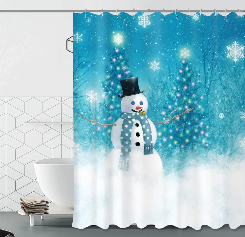 72'' Colorful Lights Trees Snowman Christmas Bathroom Waterproof Fabric Shower Curtain 12 Hooks Bath Accessory Sets Anti-Mildew
72'' Colorful Lights Trees Snowman Christmas Bathroom Waterproof Fabric Shower Curtain 12 Hooks Bath Accessory Sets Anti-Mildew