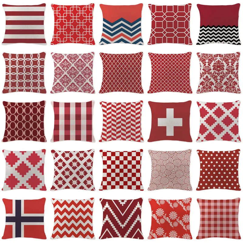 Modern Popular Simple Red Geometry Cushion Cover Throw Pillow Cutton Linen Car Sofa Bed Home Decor Textile Printed Pillow Case
Modern Popular Simple Red Geometry Cushion Cover Throw Pillow Cutton Linen Car Sofa Bed Home Decor Textile Printed Pillow Case