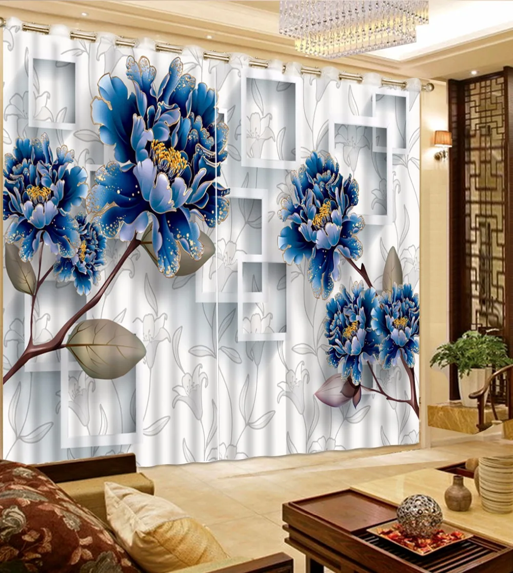 Custom Any Size 3D Curtain Plaid Blue Flowers Curtain Bed Room Living Office Cortinas Blackout Bathroom Shower Curtain
Custom Any Size 3D Curtain Plaid Blue Flowers Curtain Bed Room Living Office Cortinas Blackout Bathroom Shower Curtain