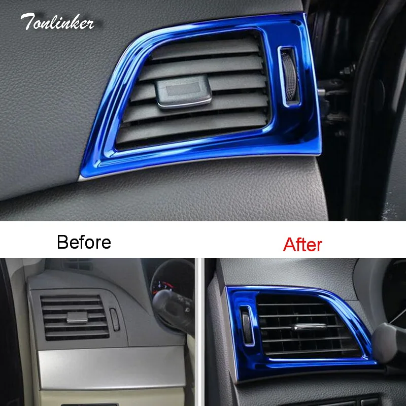 Tonlinker Covers For Nissan SYLPHY 2012-18 Car Styling 2 PCS Stainless steel Center Console Outlet Decoration Cover Case sticker
Tonlinker Covers For Nissan SYLPHY 2012-18 Car Styling 2 PCS Stainless steel Center Console Outlet Decoration Cover Case sticker