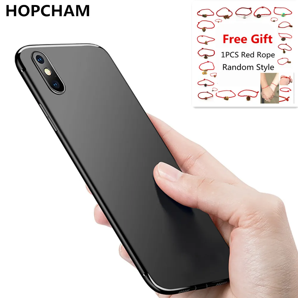 Роскошный Матовый Мягкий силиконовый чехол HOPCHAM из ТПУ для iPhone 6 6s 7 Plus 8 полный