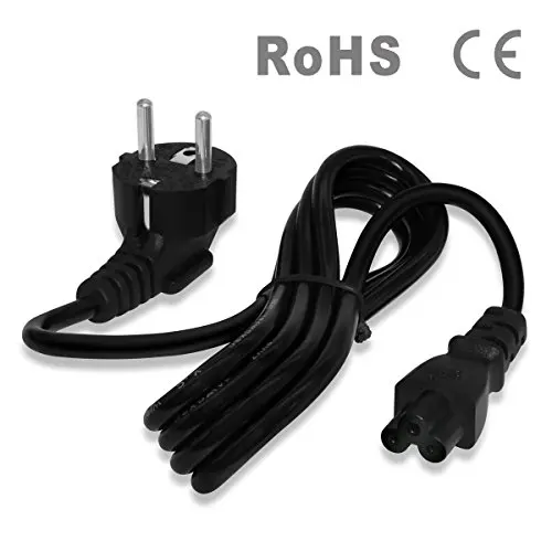

EU Plug 1.5M (5FT) 3 Prong Cord Power Cable Lead For Laptop PC Adapter Computer Monitors Projectors Printers and More