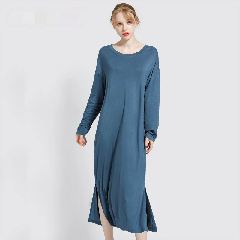 New women basic dress modal Long Sleeve Dresses Home Dresses Women's Pure Sleepwear Skirt beach dress Casual open-furled skirt
New women basic dress modal Long Sleeve Dresses Home Dresses Women's Pure Sleepwear Skirt beach dress Casual open-furled skirt