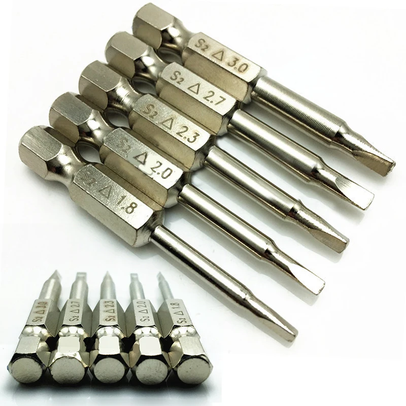 5pcs/set S2 Dteel Triangle Head Screwdriver Drill Bits 1/4inch Hex Shank 50mm Length Accessories
5pcs/set S2 Dteel Triangle Head Screwdriver Drill Bits 1/4inch Hex Shank 50mm Length Accessories