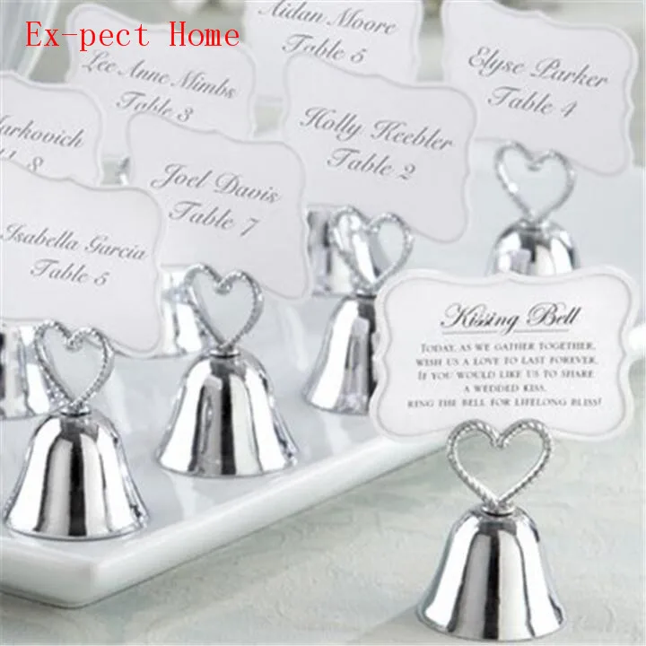 100pcs/lot+FREE SHIPPING+"Kissing Bell" Silver Bell Place Card Holder/Photo Holder Wedding Table Decoration Favors
100pcs/lot+FREE SHIPPING+"Kissing Bell" Silver Bell Place Card Holder/Photo Holder Wedding Table Decoration Favors