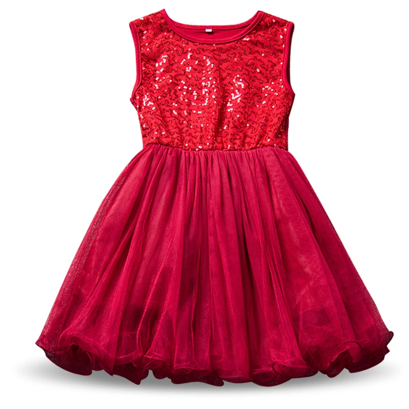 Красное платье для рождественской вечеринки маленьких девочек детские