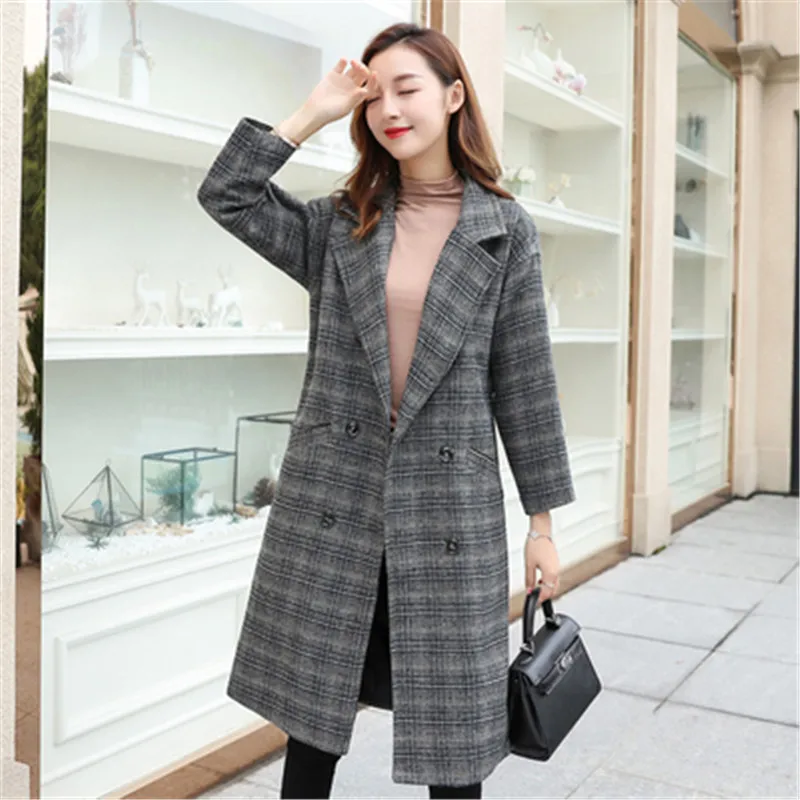 2018 New Winter Clothing Plus Velvet Thick Woolen Jacket Female Korean Version Of The Long Loose Big Size Plaid Woolen Coat 516
2018 New Winter Clothing Plus Velvet Thick Woolen Jacket Female Korean Version Of The Long Loose Big Size Plaid Woolen Coat 516