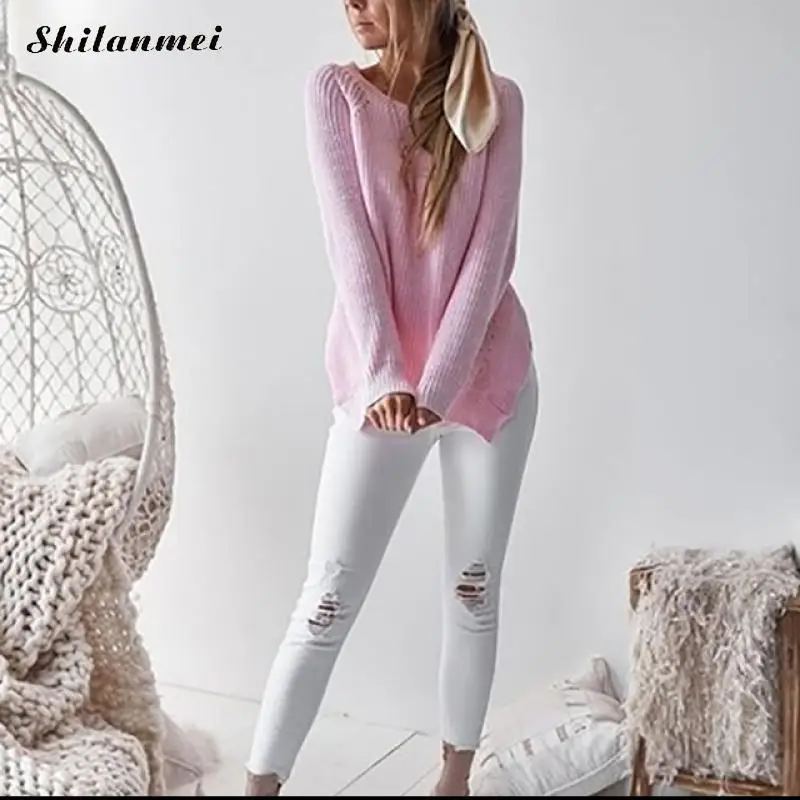 2019 Autumn Winter Sweater Pullovers Loose Solid Color Basic Pullovers Knitted Elegant Long Sleeve Side Slit Casual Knitwear
2019 Autumn Winter Sweater Pullovers Loose Solid Color Basic Pullovers Knitted Elegant Long Sleeve Side Slit Casual Knitwear