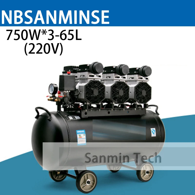 750WX3 - 65 Air Compressor Oilless High Pressure Mute Design Wood Working Home Application AC220V High Quality Sanmin
750WX3 - 65 Air Compressor Oilless High Pressure Mute Design Wood Working Home Application AC220V High Quality Sanmin