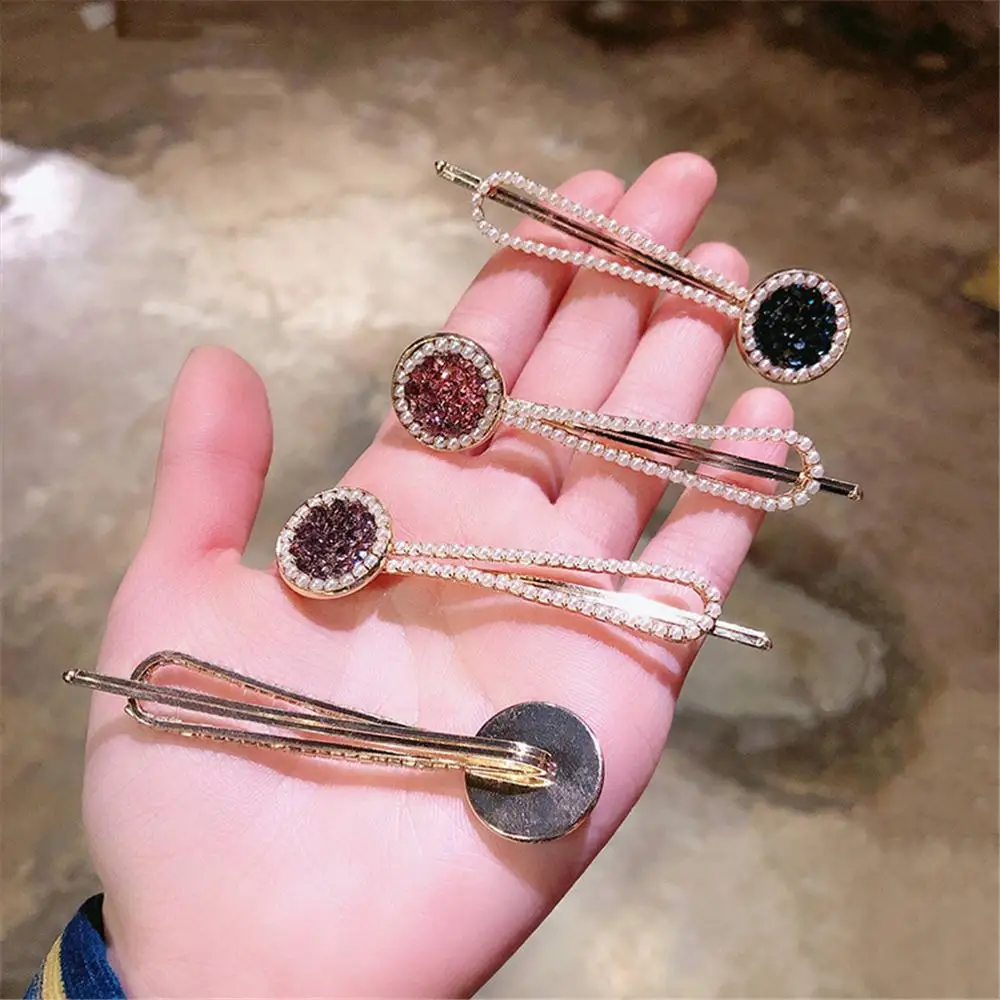 M MISM 2PCS Crystal Hair Clips for Girls Sweet Geometric Colorful Hairpins Women INS Handmade Barrettes Headwear Accessories | Аксессуары