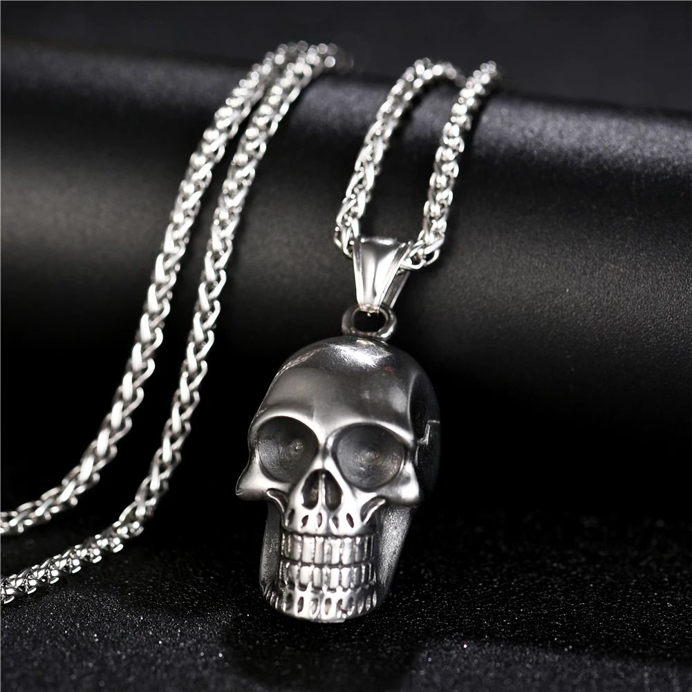 Punk Skull Skeleton Necklace for Men Jewelry Stainless steel Silver color Hiphop Skull Necklaces Pendants Gift With Gift Bags
Punk Skull Skeleton Necklace for Men Jewelry Stainless steel Silver color Hiphop Skull Necklaces Pendants Gift With Gift Bags