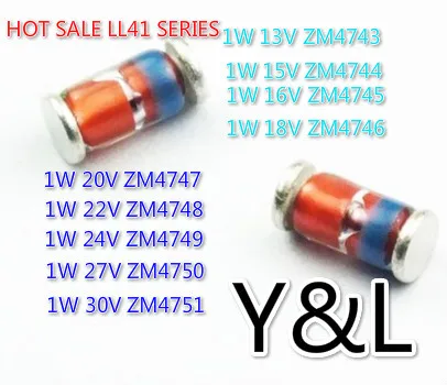 100PCS 1W LL41 Zener Diode13V 15V 16V 18V 20V 22V 24V 27V 30V ZM4743 ZM4744 ZM4745 ZM4746/ZM4747/ZM4748/ZM4749/ZM4750/ZM4751
100PCS 1W LL41 Zener Diode13V 15V 16V 18V 20V 22V 24V 27V 30V ZM4743 ZM4744 ZM4745 ZM4746/ZM4747/ZM4748/ZM4749/ZM4750/ZM4751