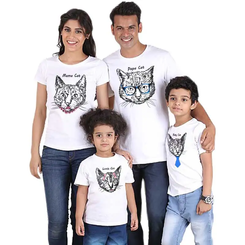 2019 fashion cotton t shirt family matching clothes daddy mommy and me kids kitty summer baby girl boy children set animal cloth
2019 fashion cotton t shirt family matching clothes daddy mommy and me kids kitty summer baby girl boy children set animal cloth