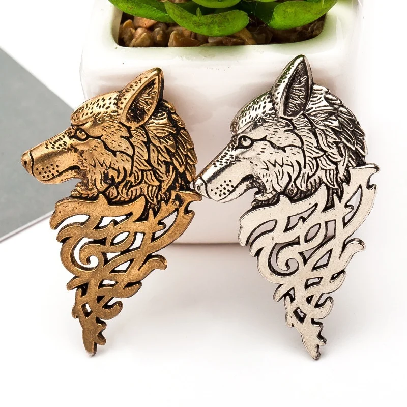 Collar Suit Buckle Retro Brooch Jewelry Domineering Pins Breastpin Head Men's Sale Pin Wolf | Украшения и аксессуары