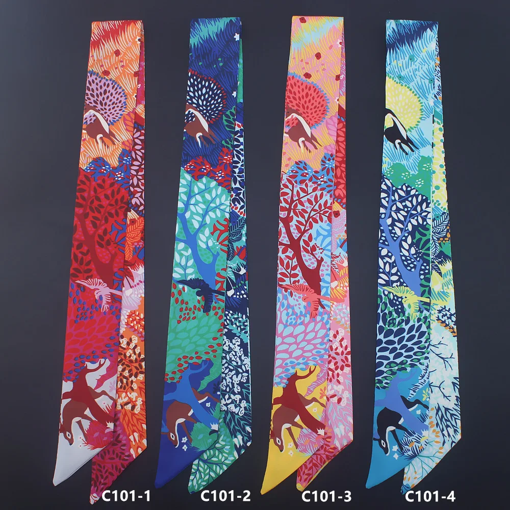 Rainforest Fawn Print Twill Silk Scarf For Women Tie Head Scarves Fashion Luxury Brand Hair Bag Ribbon Summer Small Skinny Scarf
Rainforest Fawn Print Twill Silk Scarf For Women Tie Head Scarves Fashion Luxury Brand Hair Bag Ribbon Summer Small Skinny Scarf
