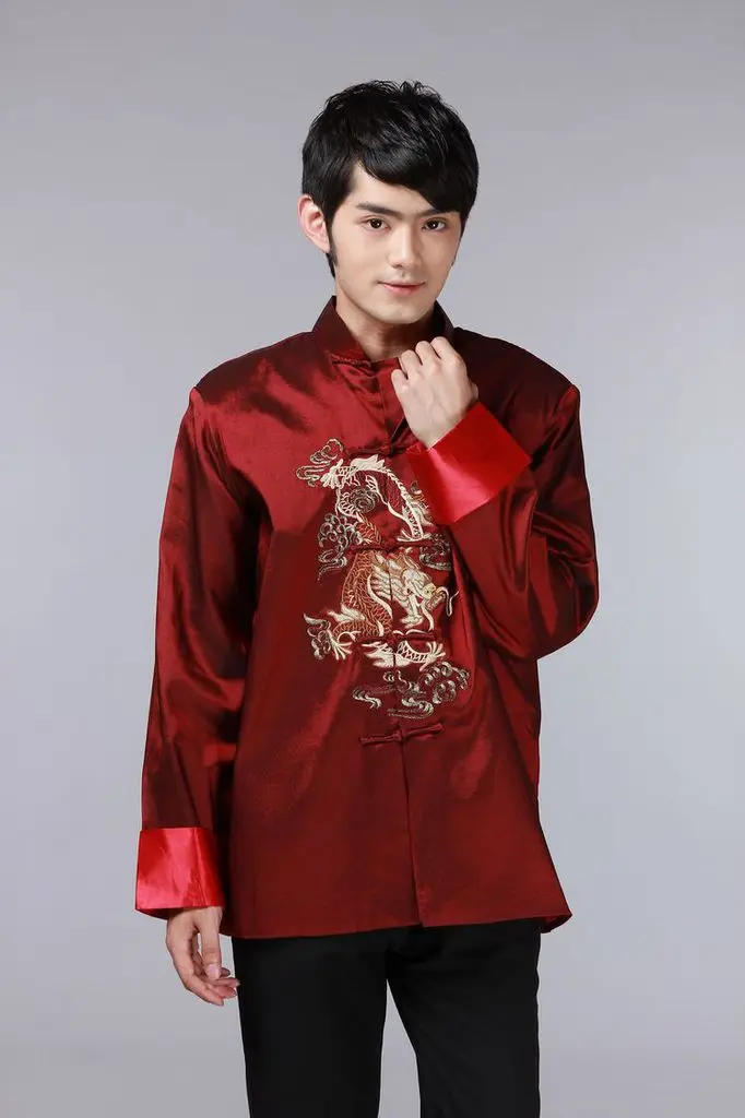 Shanghai Story New Sale Long Sleeve Chinese Traditional Gold dragon embroidery clothing Tang Suit mandarin collar shirt JY040
Shanghai Story New Sale Long Sleeve Chinese Traditional Gold dragon embroidery clothing Tang Suit mandarin collar shirt JY040