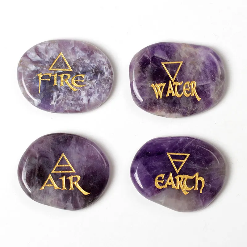 4pcs Dog Teeth Amethyst Engraved Chakra Stone Set Reiki Healing Crystal with One Free Bag EN0175SY
4pcs Dog Teeth Amethyst Engraved Chakra Stone Set Reiki Healing Crystal with One Free Bag EN0175SY