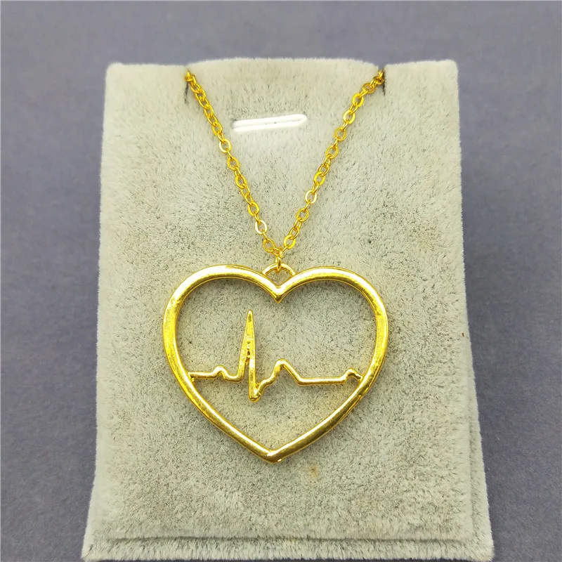 New Trendy Women's jewelry heart necklace color ecg necklace Women valentine's day gift
New Trendy Women's jewelry heart necklace color ecg necklace Women valentine's day gift