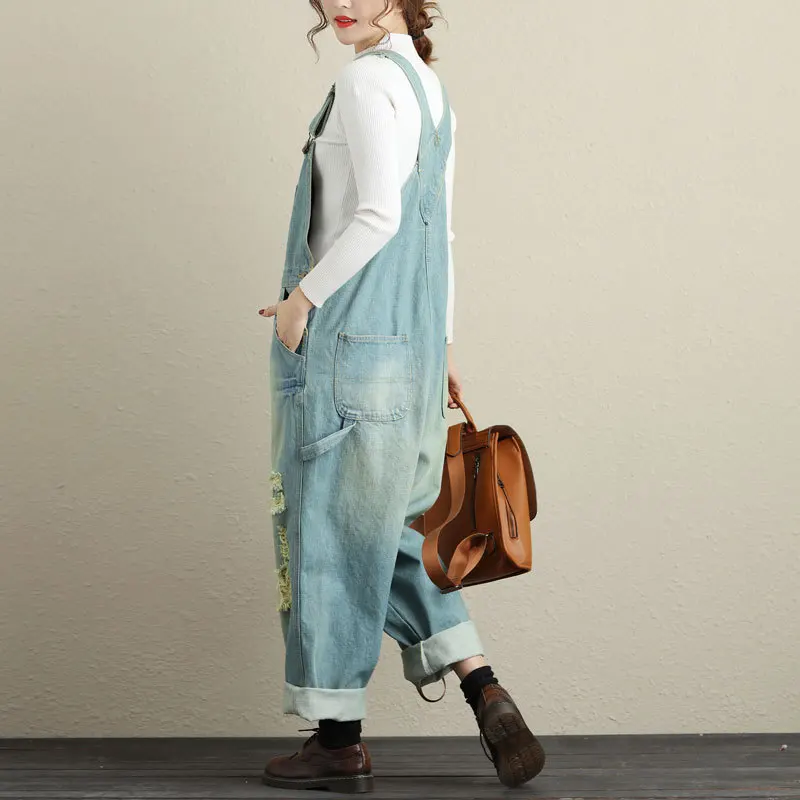 High Quality Hole Jumpsuits & Rompers Women's clothing Loose Denim Overalls Jumpsuits Ankle-Length Pants Big Straight Jumpsuits
High Quality Hole Jumpsuits & Rompers Women's clothing Loose Denim Overalls Jumpsuits Ankle-Length Pants Big Straight Jumpsuits